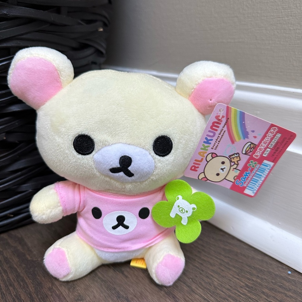 NWT San-X Rilakkuma Japan Cream Bear w/ Tee Plush Toy Stuffed Miniso Animal